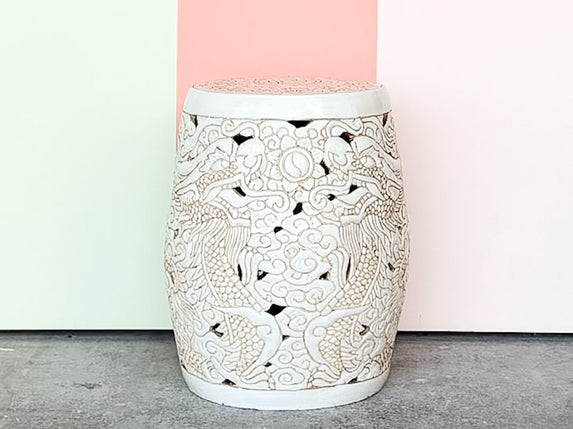 Chinoiserie Chic Dragon Garden Seat