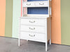 Faux Bamboo Oversized Nightstand with Hutch