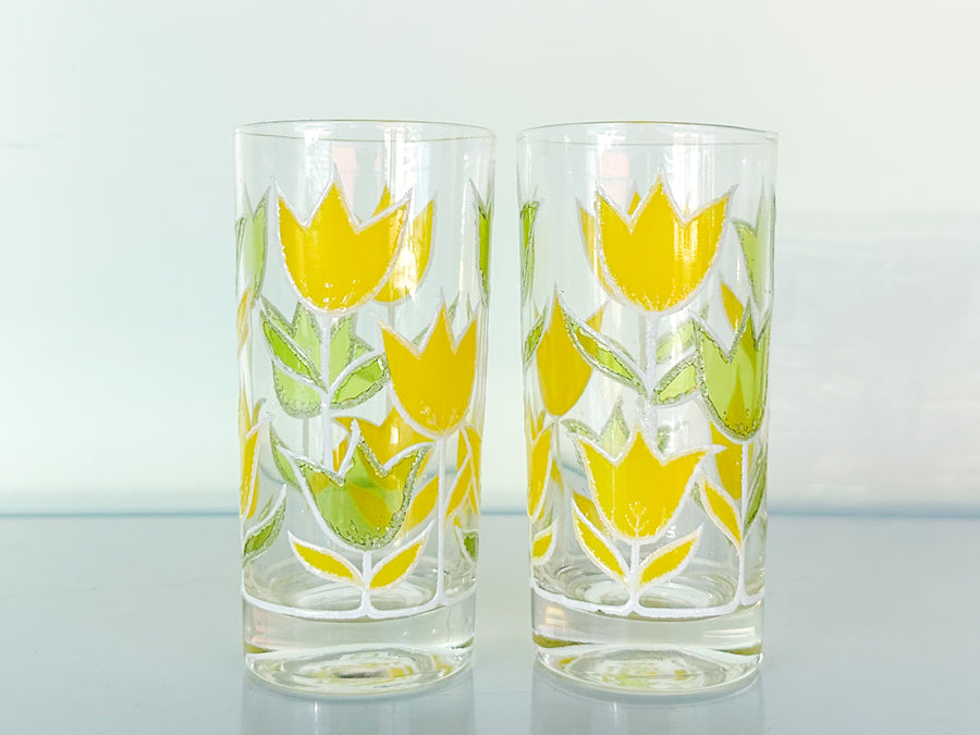 Set of Four Cute Tulip Glassware