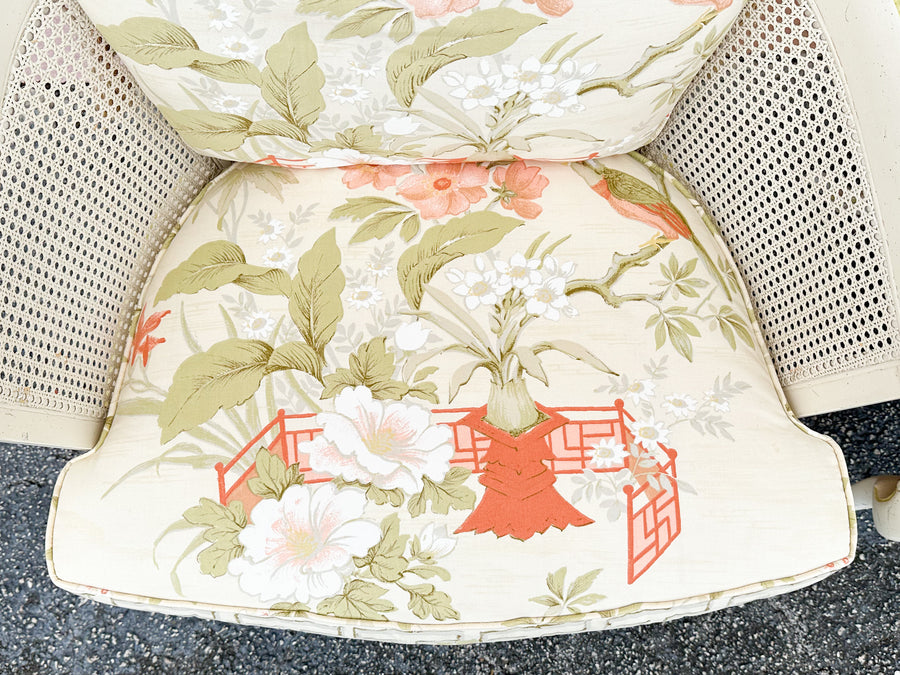 Pair of Regency Style Cane Barrel Chairs