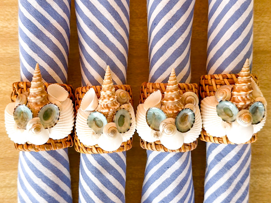 Set of Eight Shellegance Napkin Rings