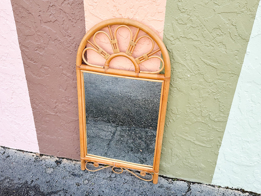 Petite Rattan Sunburst Mirror