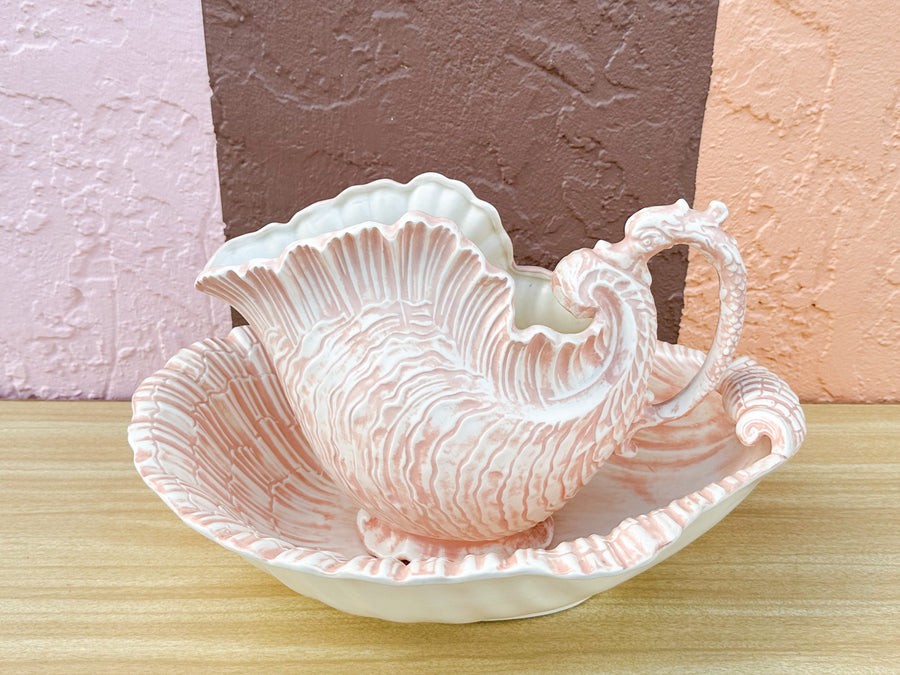 Shell Chic Ceramic Bowl and Pitcher