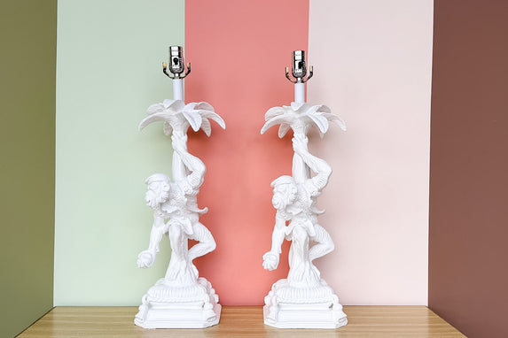Pair of Monkey Lamps