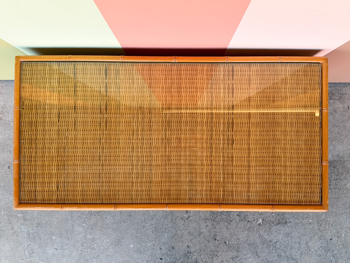 Low Slung Coastal Rattan Chest