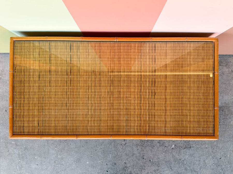 Low Slung Coastal Rattan Chest