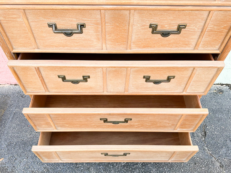 Natural Campaign Style Rattan Tall Chest