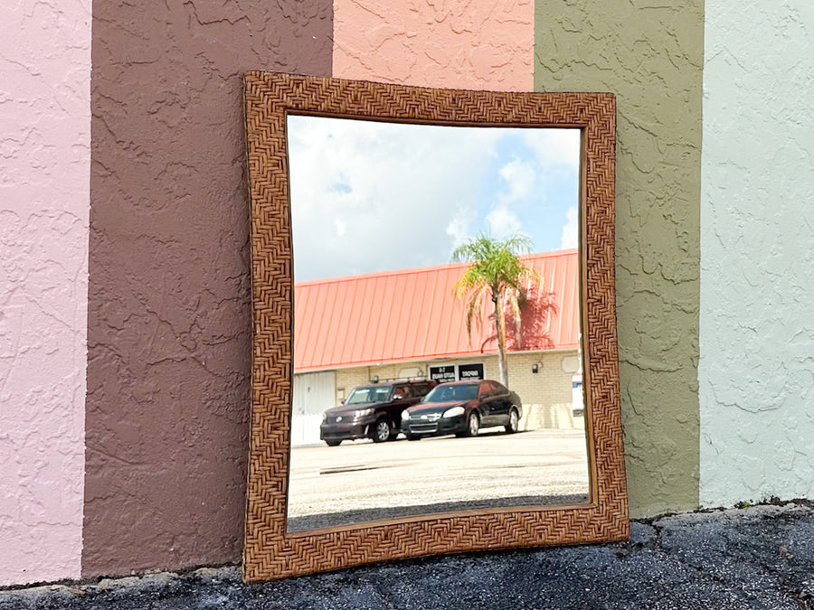 Woven Rattan Mirror