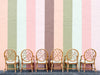 Set of Six McGuire Style Cracked Ice Rattan Dining Chairs