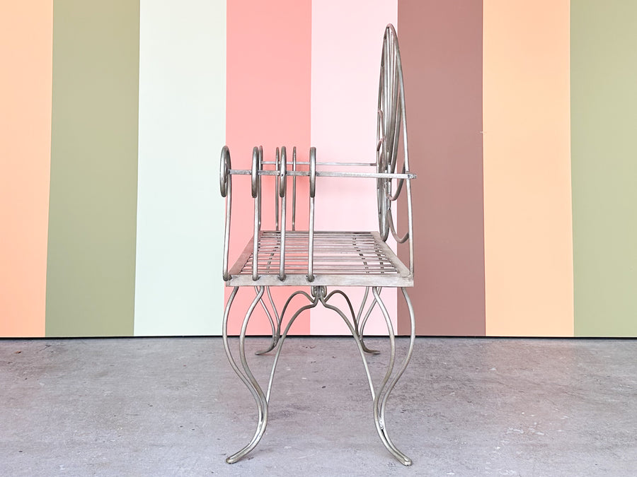 Shell Chic Wrought Iron Bench