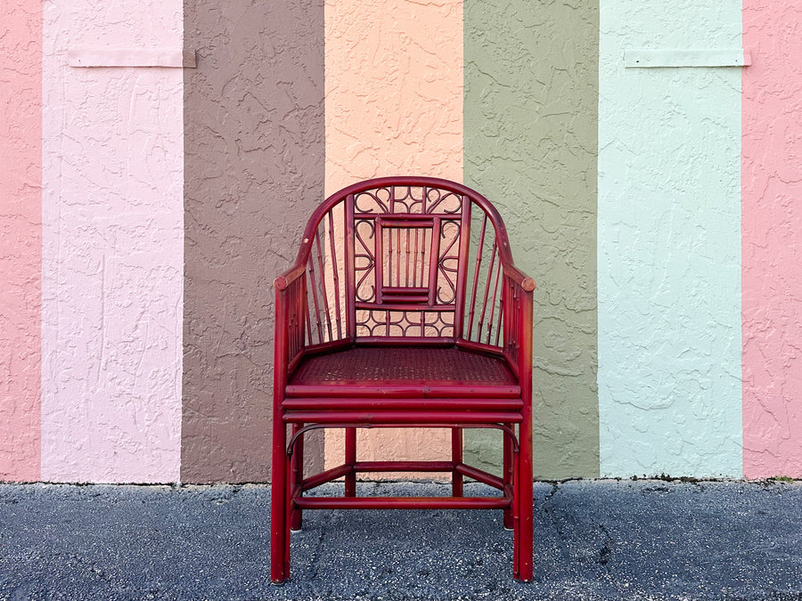 Brighton Style Red Rattan Dining Set