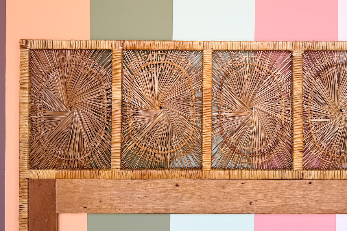 Rattan Medallion King Headboard