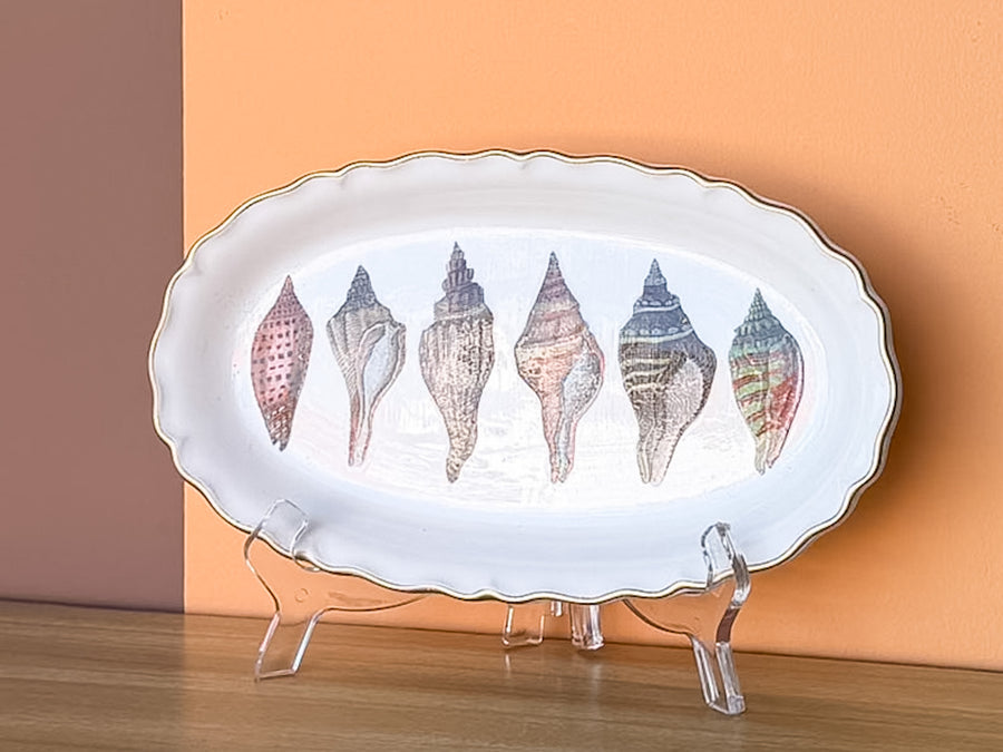 Cone Shell Decoupage Trinket Tray