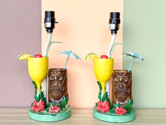 Pair of Tiki Chic Lamps