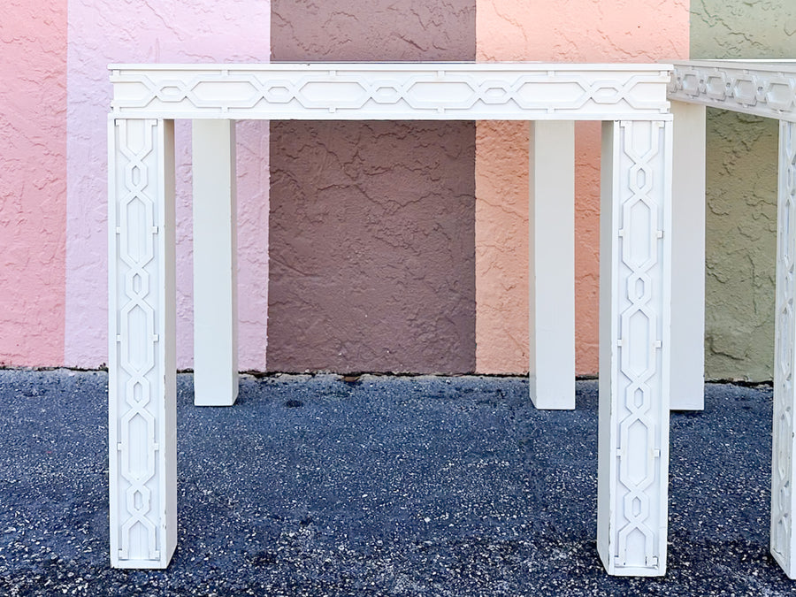 Pair of Fab Fretwork Side Tables