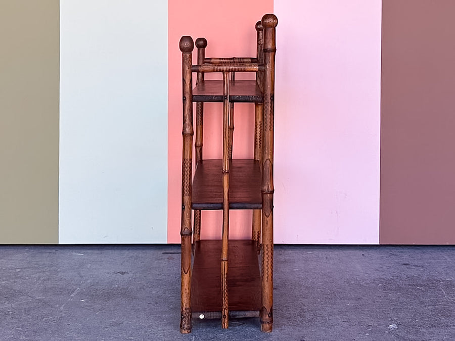 West Indies Style Wood and Bamboo Shelf