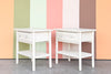 Pair of Rattan and Cane Nightstands