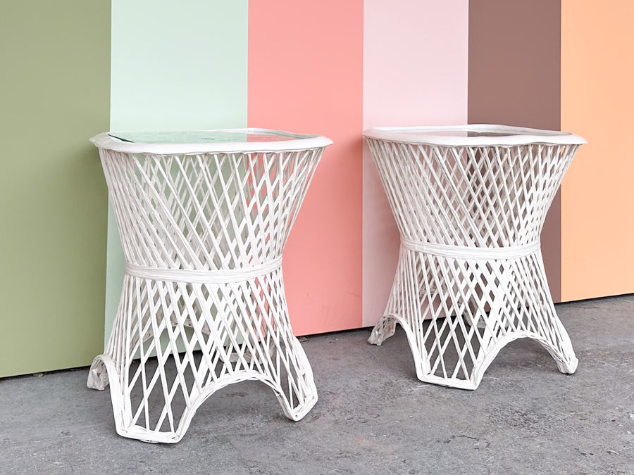 Pair of Russell Woodard Webspun Side Tables