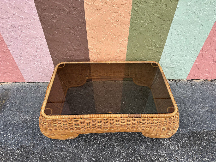Oversized Wicker Coffee Table