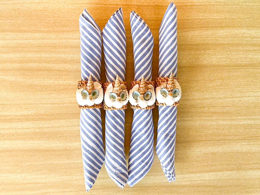 Set of Eight Shellegance Napkin Rings