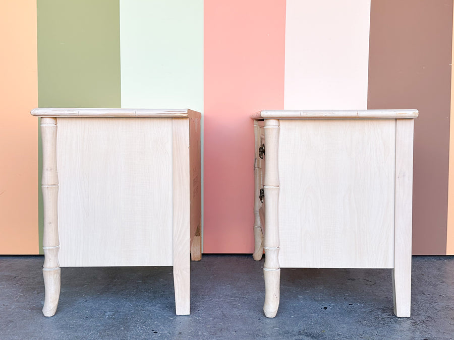 Pair of Faux Bamboo Nightstands
