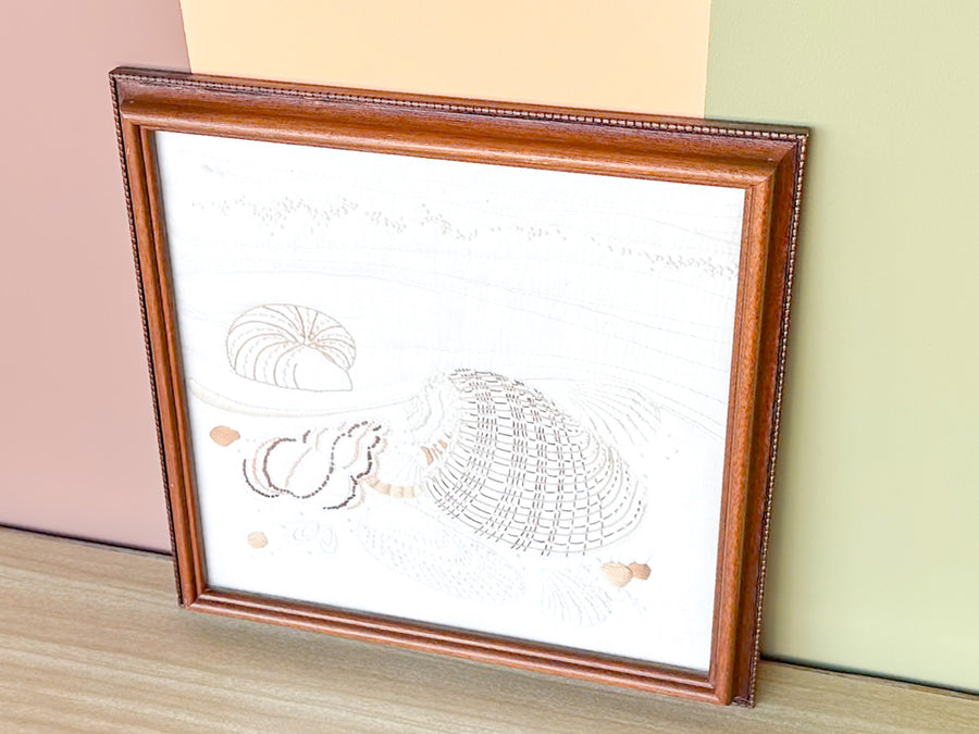 Framed Needlepoint Shell Art