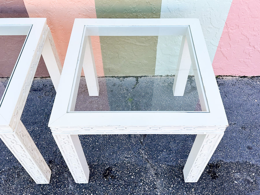 Pair of Fab Fretwork Side Tables