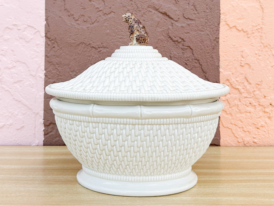 Cheetah Faux Bamboo Tureen