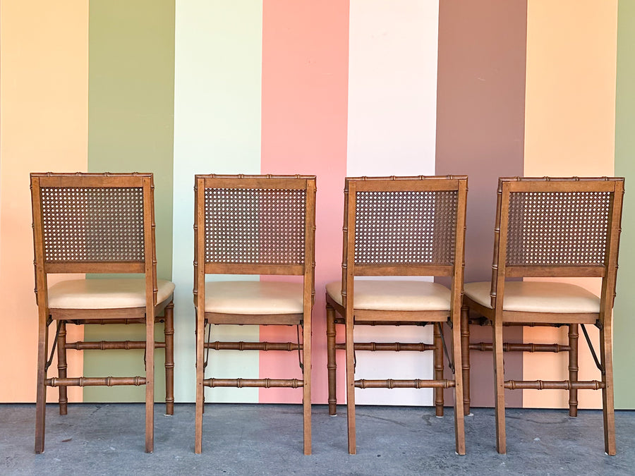 Faux Bamboo Folding Tables and Chairs Set
