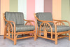 Pair of Old Florida Rattan Lounge Chairs