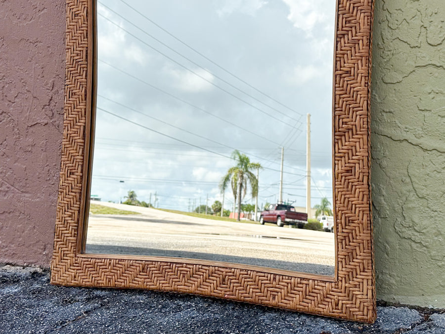 Woven Rattan Mirror