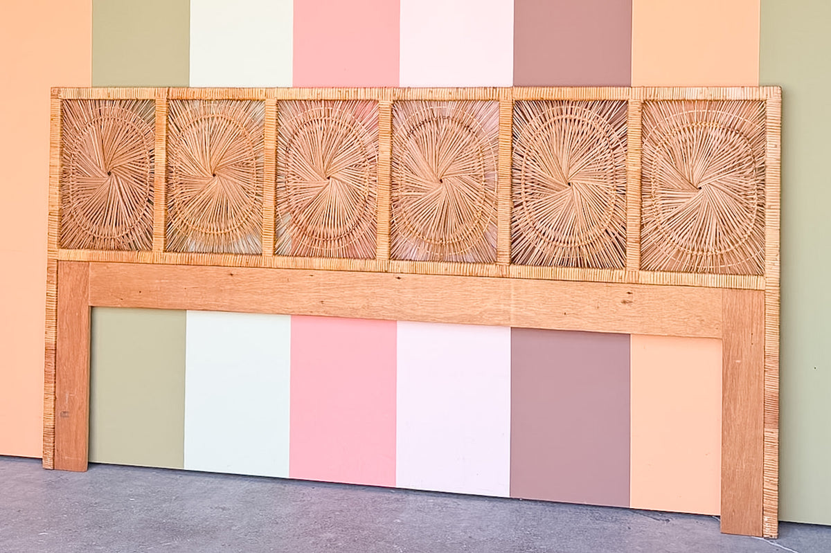 Rattan Medallion King Headboard