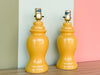 Pair of Petite Yellow Ginger Jar Lamps