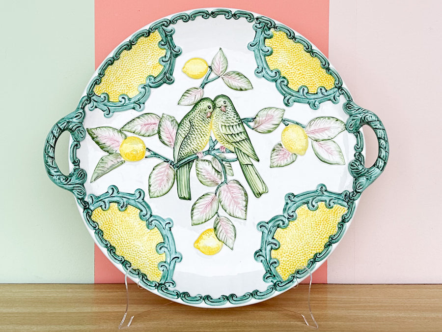 Set of Italian Love Birds Platter and Pitcher