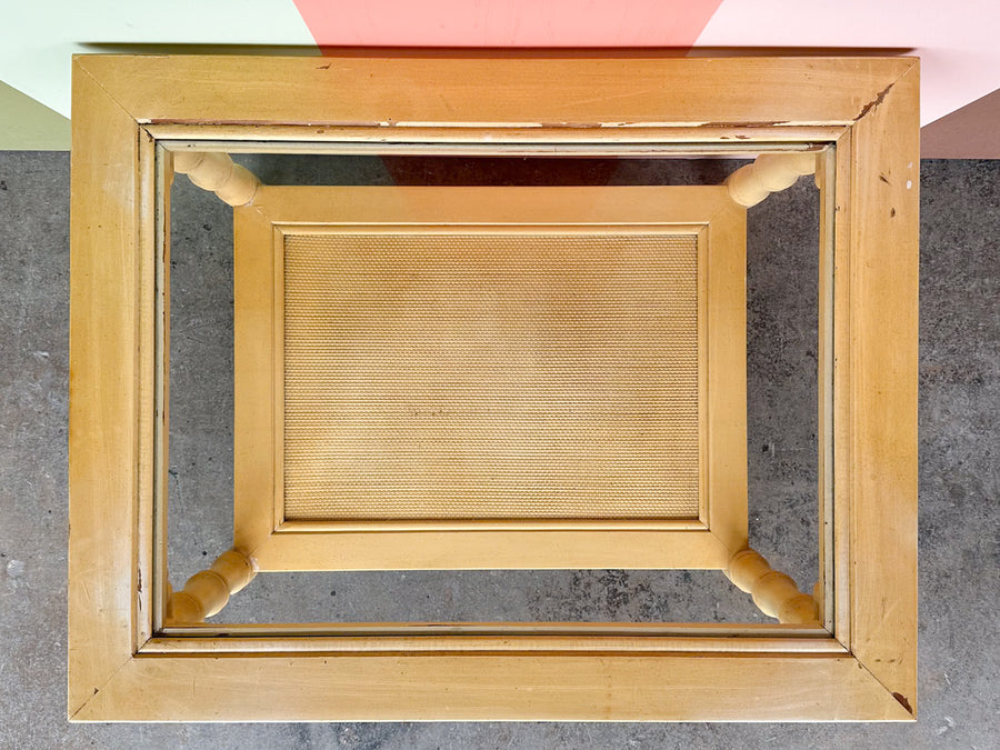 Yellow Faux Bamboo Side Table