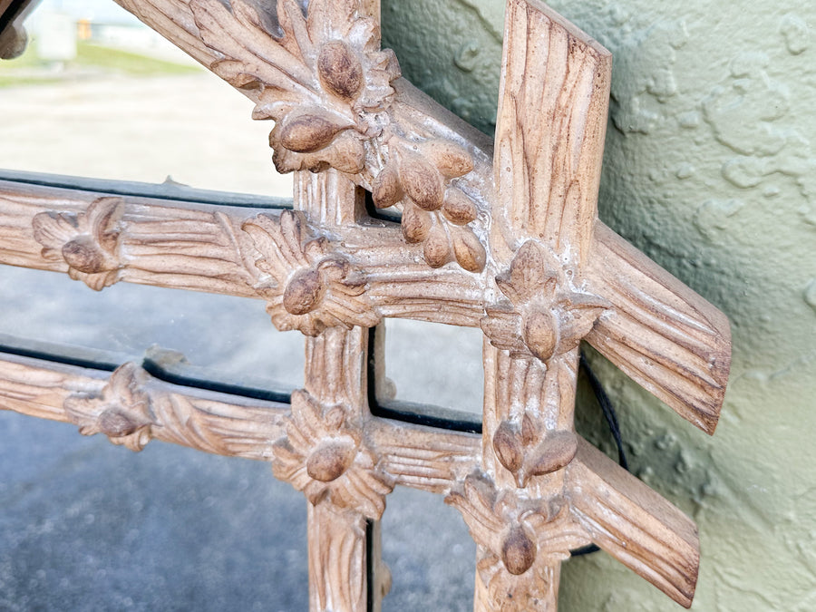 Faux Bois Lattice Mirror