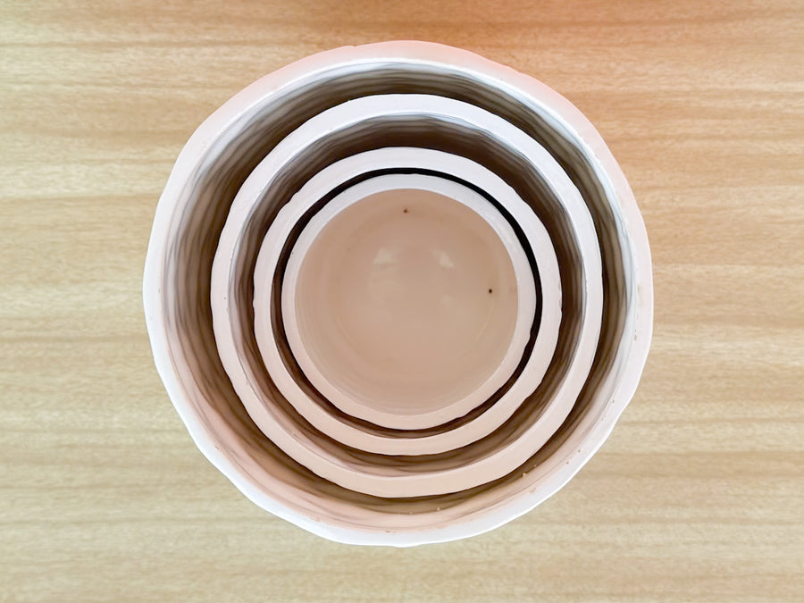 Set of Four Japanese Faux Bamboo Cachepots