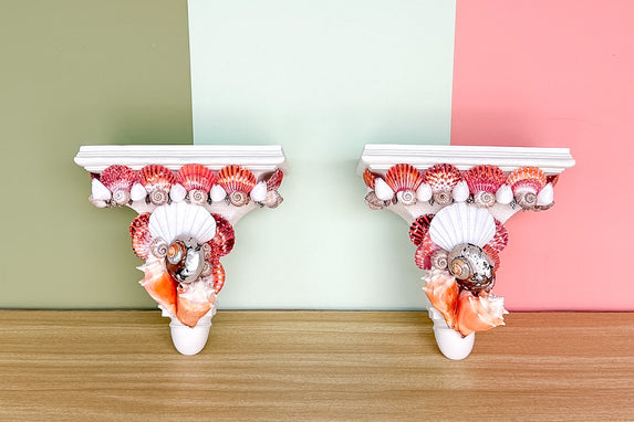 Pair of Shell Chic Wall Shelves
