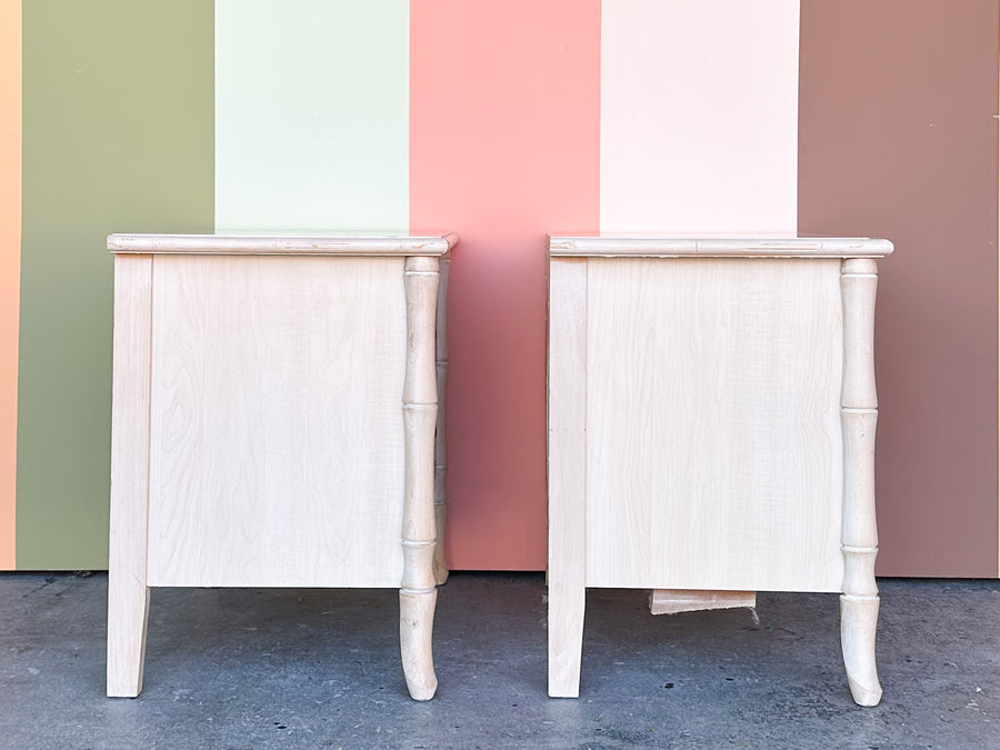 Pair of Faux Bamboo Nightstands