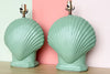 Pair of Sea Green Shell Lamps