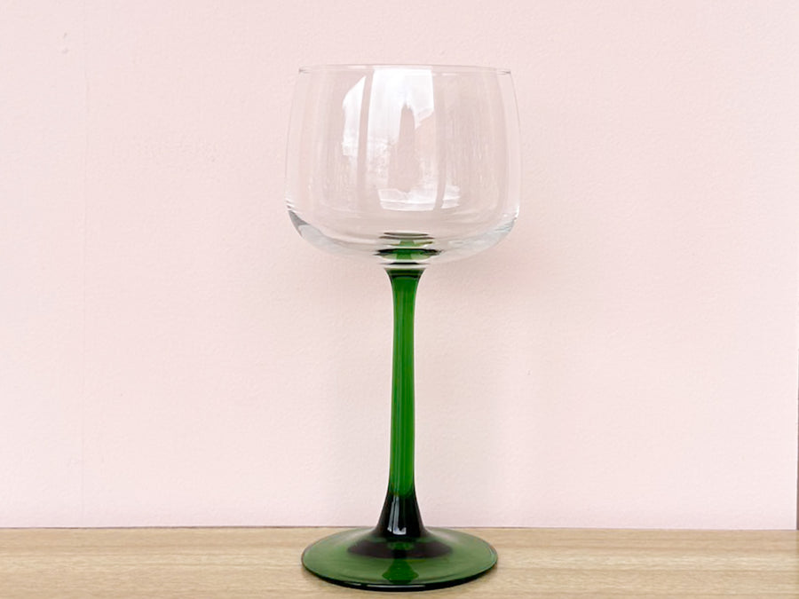 Set of Nine French Green Wine Glassware