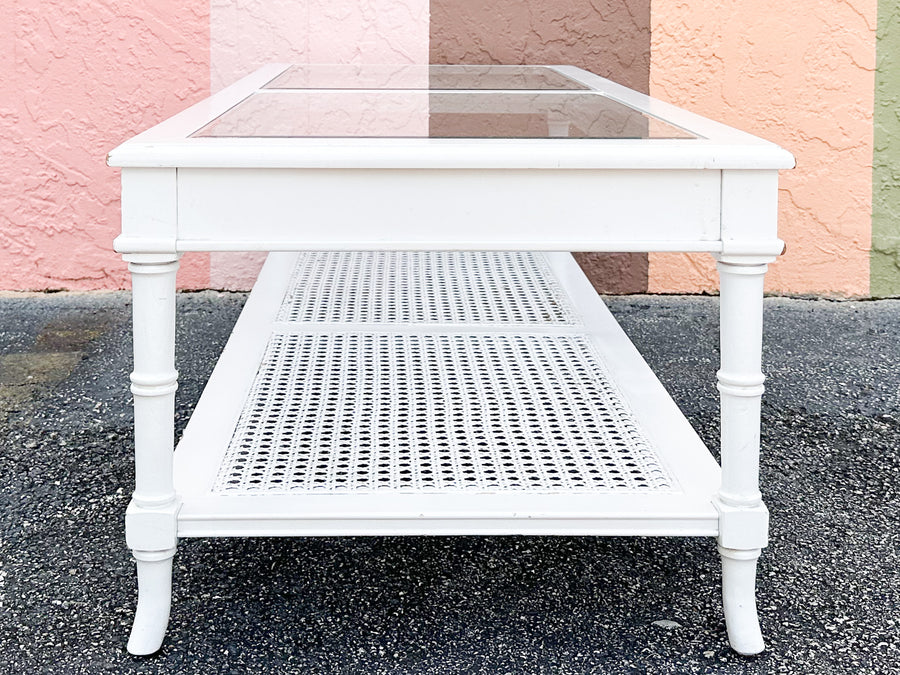 Faux Bamboo and Cane Coffee Table