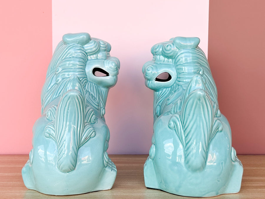 Pair of Turquoise Foo Dogs