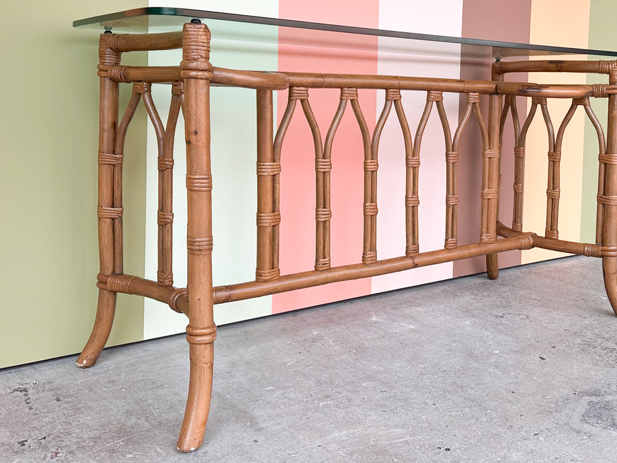 Cathedral Style Rattan Console