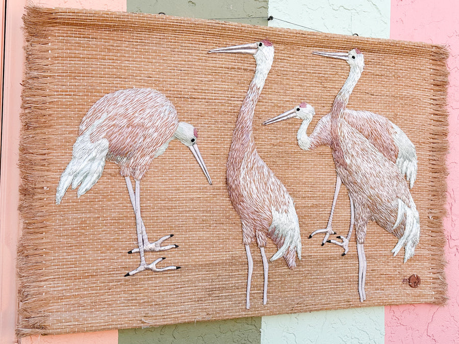MCM Herons Woven Wall Hanging by Dan Freedman