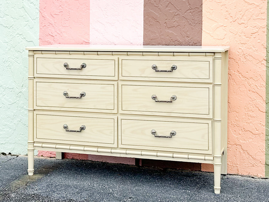 Faux Bamboo Double Dresser