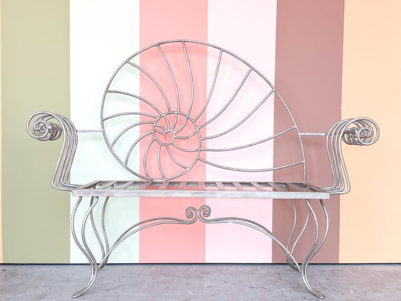 Shell Chic Wrought Iron Bench