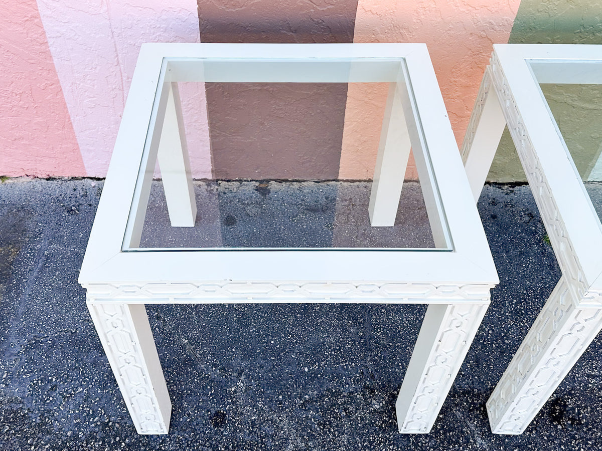 Pair of Fab Fretwork Side Tables