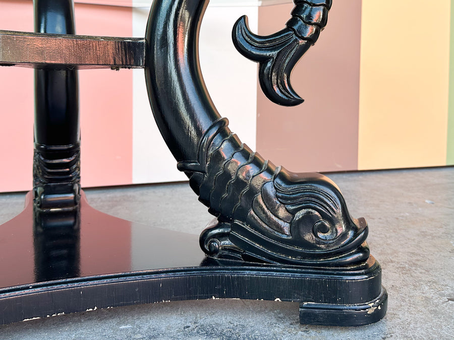 Wood Carved Koi Fish Coffee Table