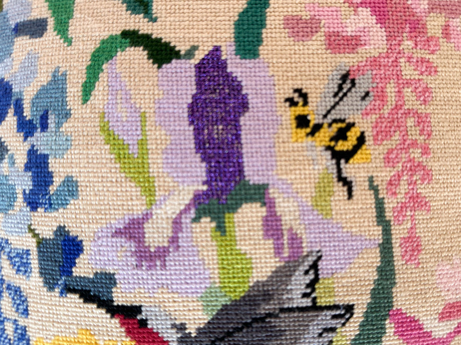 Hummingbird Needlepoint Pillow